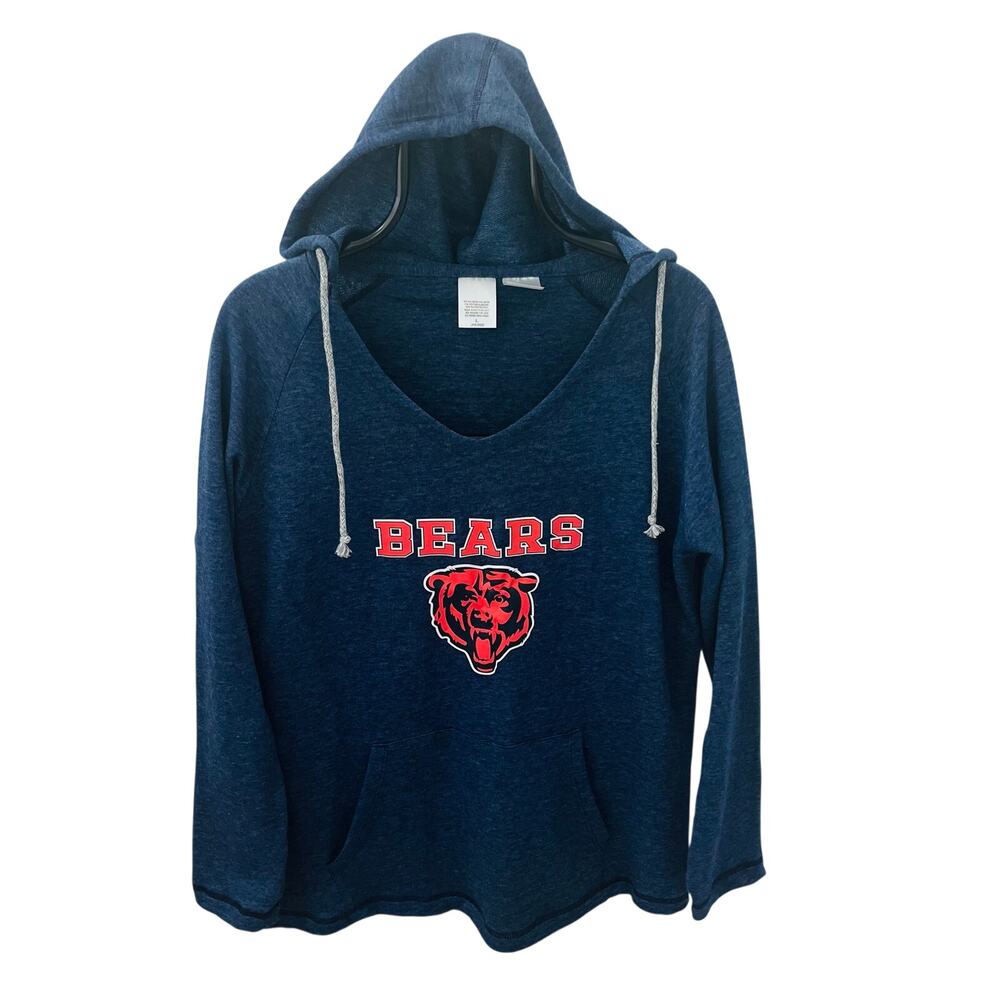 Concepts Sport Chicago Bears Women's Navy Blue V-Neck Hoodie Sweatshirt - Large